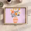 Vaas - Gestreept - Bloemen - Oranje Dienblad Rechthoek middel -USP_Formaat
