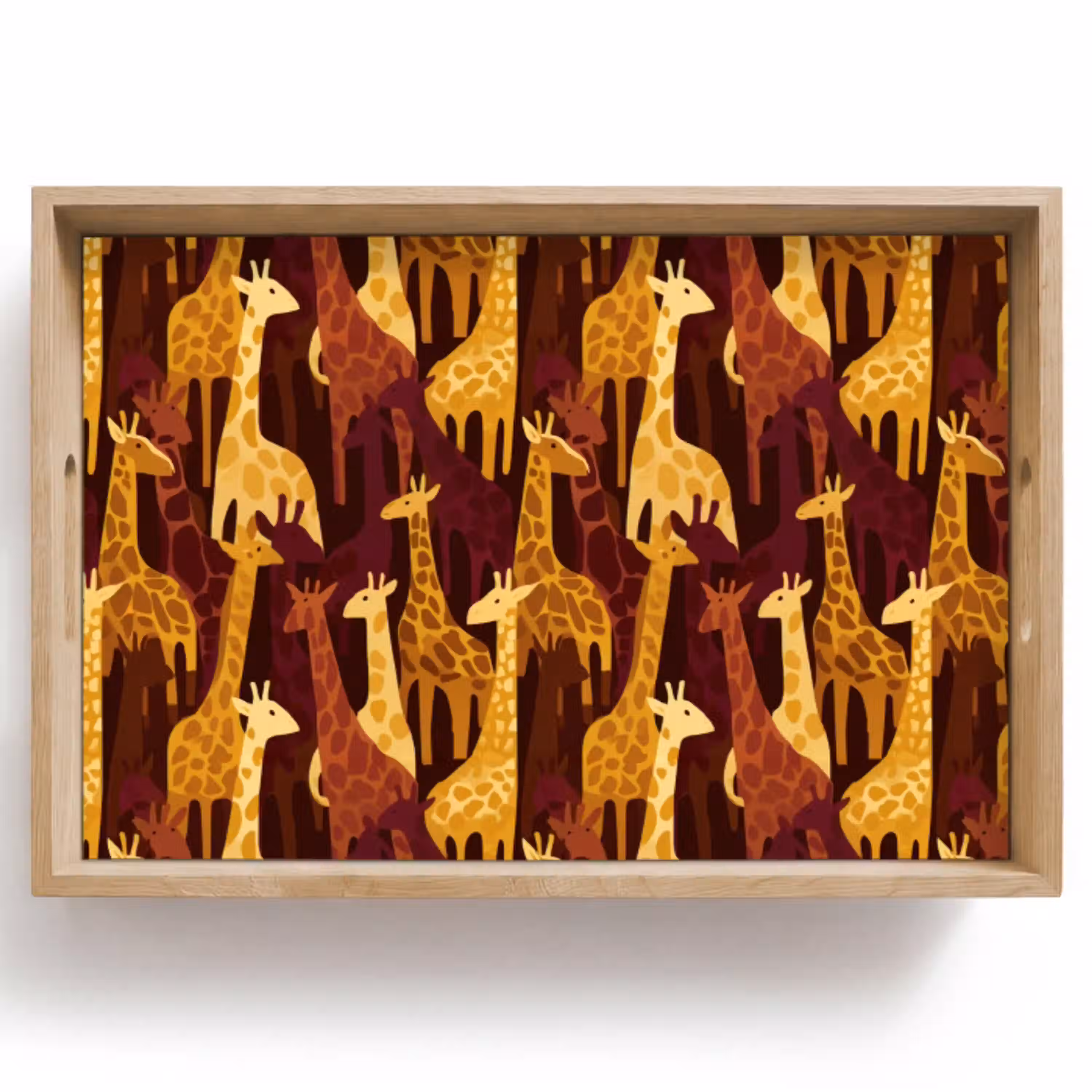 Bruin - Giraffen - Safari - Patroon Dienblad Rechthoek middel 910 -z3d_shopping