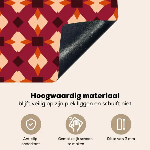 Retro - Patroon - Kleurrijk Inductie beschemer met haakjes klein 777 -ky-onderkant-nl