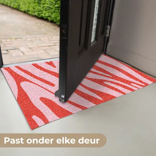 Zebraprint - Roze - Rood - Dierenprint Deurmat klein -USP_NL