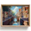 Stad - Gracht - Zon - Fietsen Dienblad Rechthoek middel -z3d_shopping