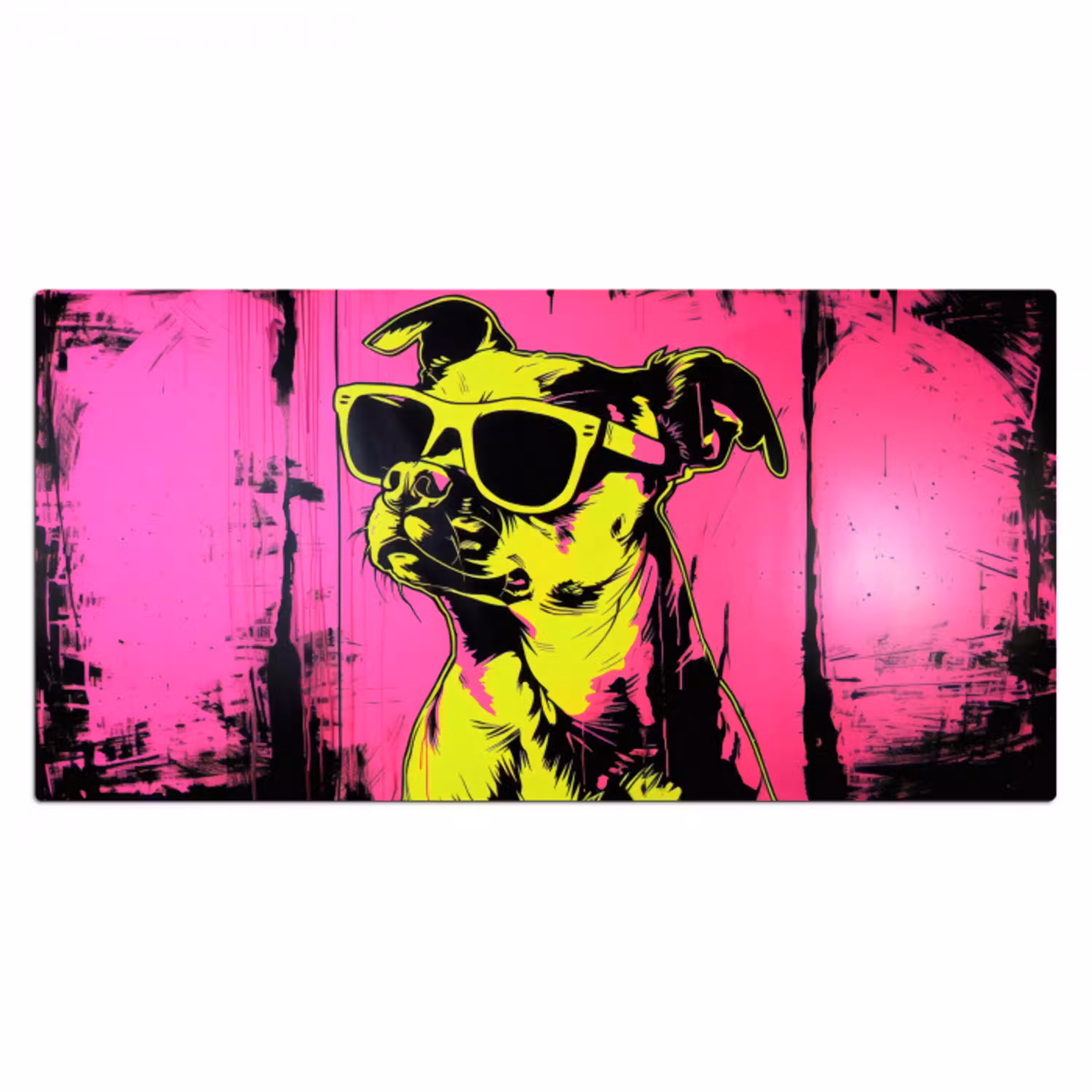 Hond - Zonnebril - Roze - Art Muismat XXL klein -3d_leeg