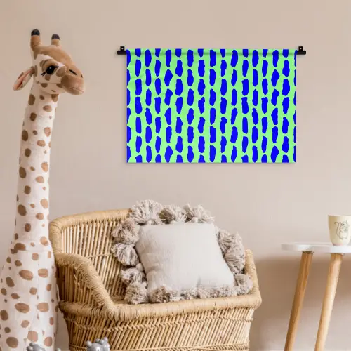Vlekken - Groen - Blauw - Neon Wandkleed katoen klein 269 -wsfeer5_kind