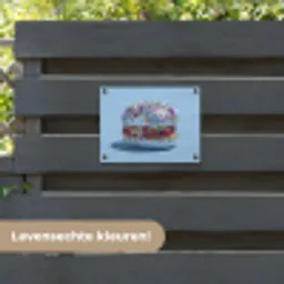 Glitters - Hamburger - Blauw tuinposter los doek klein -sfeer3