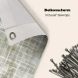 Linnen - Patroon - Groen Balkonbeschermer Duitsland klein 596 -closeup_NL