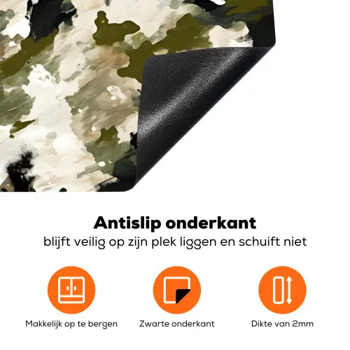 Donker - Groen - Camouflage - Schilderachtig Inductie beschermer vinyl 3mm klein 276 -zzzzzzz-td-onderkant