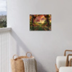 Wijngaard - Druiven - Zonsondergang tuinposter los doek klein -sfeer8