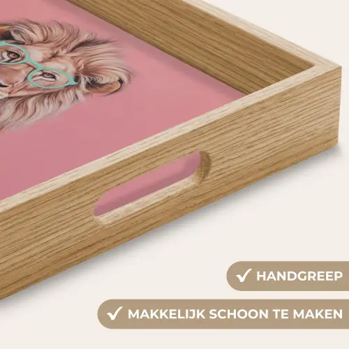 Leeuw - Pak - Geruit - Bril Dienblad Rechthoek middel -USP_HandgreepNL