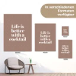 Cocktail - Tekst - Patroon - Wit tuinposter los doek klein -Xsfeer9_DE