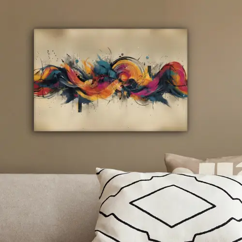 Explosie - Kleurrijk - Vormen - Abstract canvas 2cm klein -sfeer3