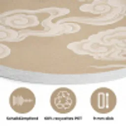 Vogels - Vliegen - Beige Akoestische PET Vilt - Rond klein -closeup_DE
