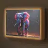 Olifant - Kleuren - Sterren - Dier Light Box met batterij (Wandlamp kind) middel -z3d_website