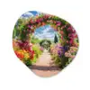Doorkijk - Bloemen - Kleurrijk - Natuur Wandcirkel Organisch Plexiglas middel -3d