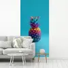 Ananas - Regenboog - Blauw - Popart fotobehang vinyl groot -woonkamer