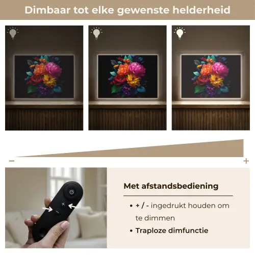 Boeket - Bloemen - Kleur Light Box met batterij (Wandlamp) middel -USP_dimbaarNL