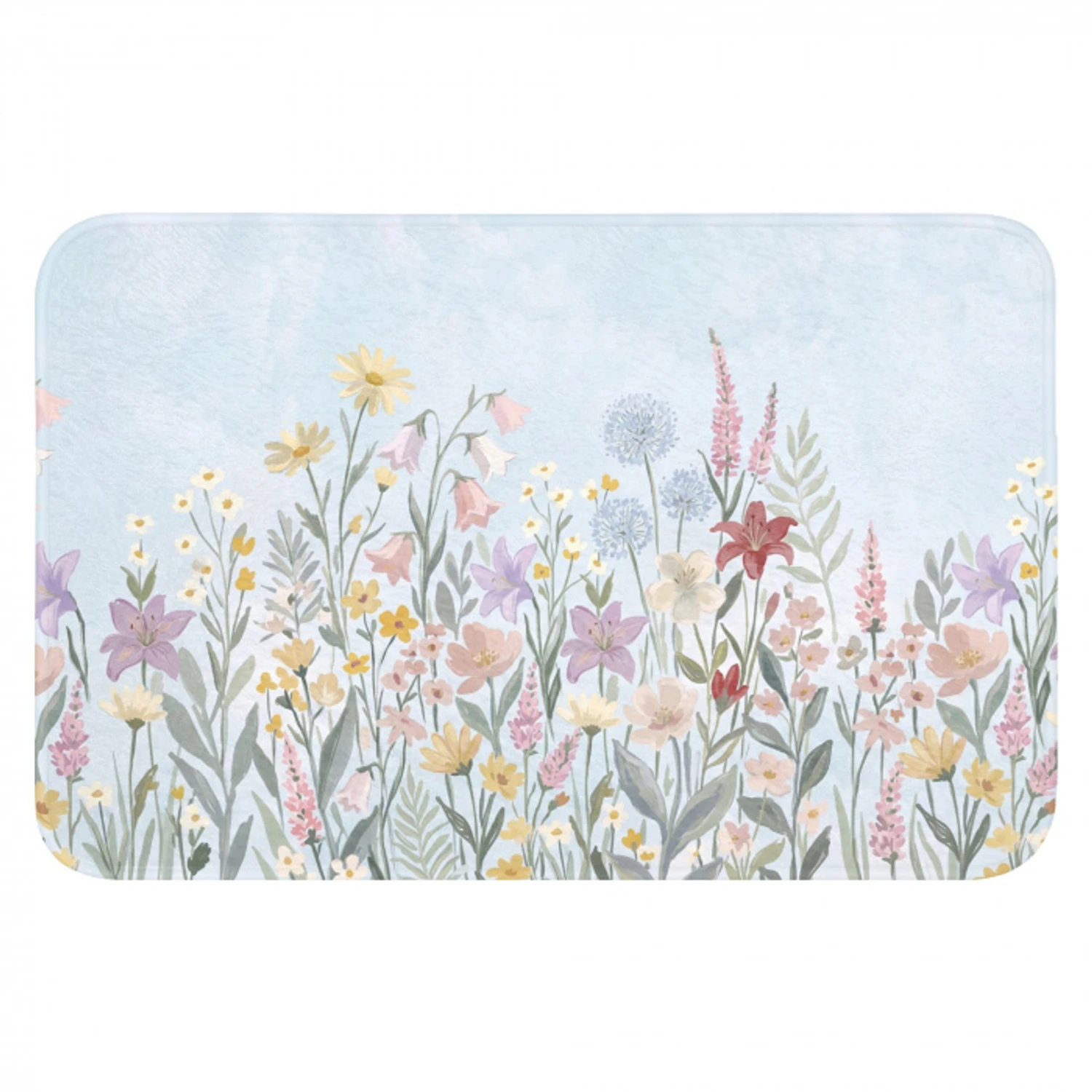 Weidebloemen - Illustratie - Kleurrijk Badmat klein -3d