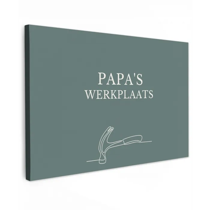 Papa's Werkplaats Tuinposter op houten frame 2 cm dik klein -3d