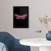Vlinder - Roze - Nachtvlinder fotolijst zwart zonder passe partout klein -sfeer4