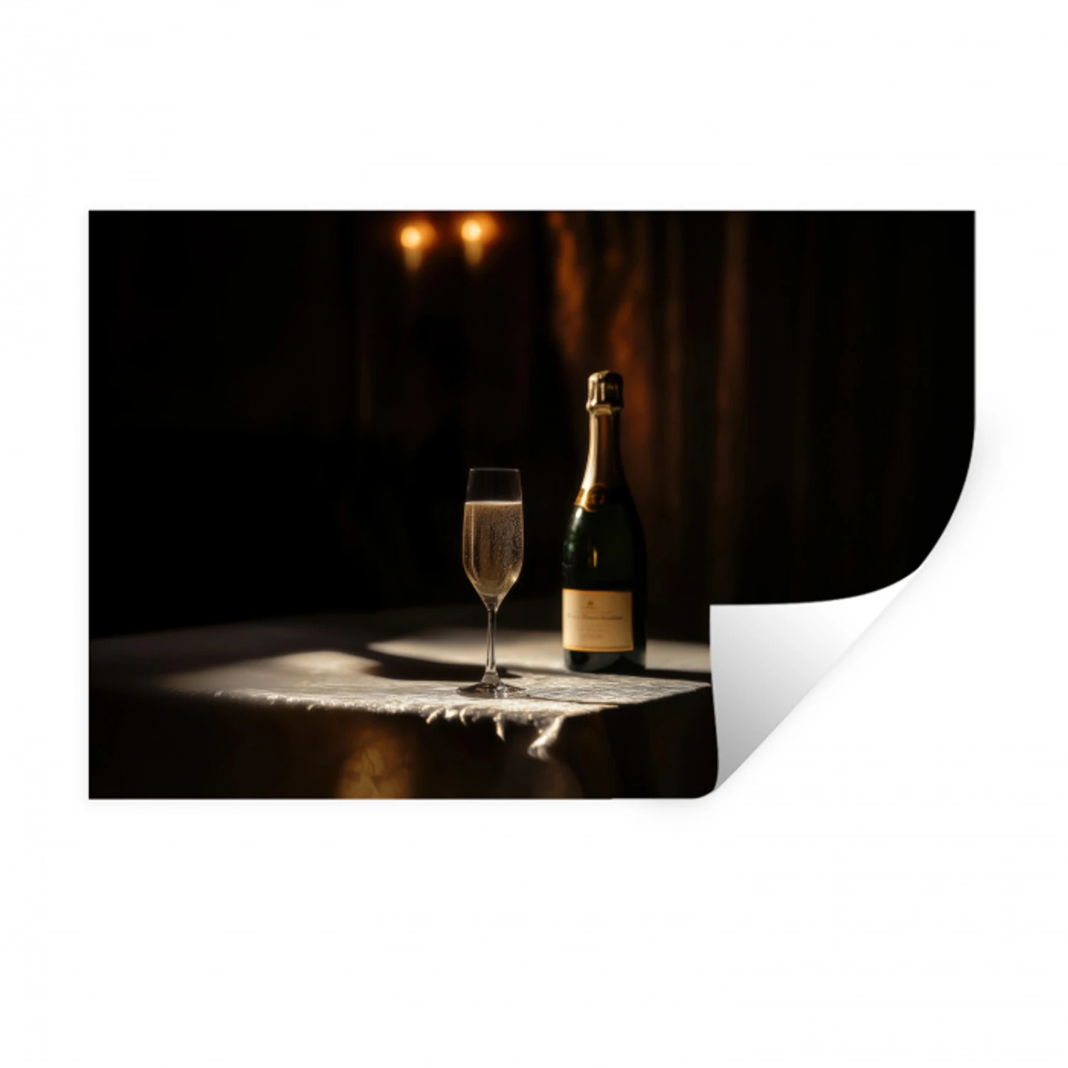 Prosecco - Bubbels - Sfeervol - Drank Muursticker klein -3d