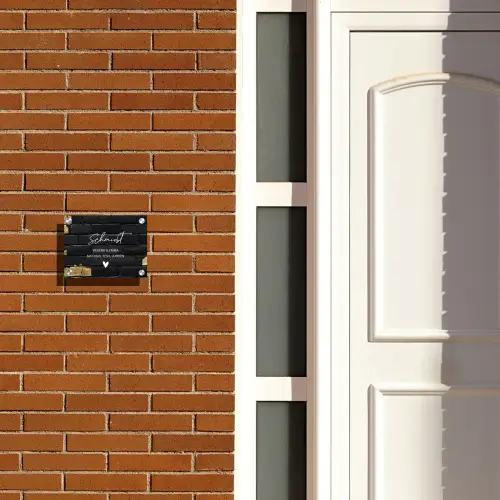 Stenen goud zwart - Sierlijk Naambord Rechthoek middel -sfeer3-rechthoek-S