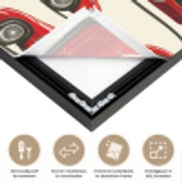 Raceauto - Retro - Rood Textielframe zwart klein 947 -USP_closeupNL
