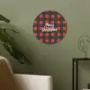 Geruit - Rood - Tekst - Christmas Akoestische PET Vilt - Rond klein -sfeer2