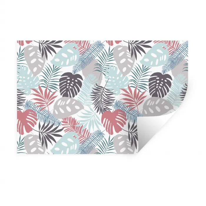 Bladeren - Jungle - Pastel - Tropisch Muursticker klein -3d