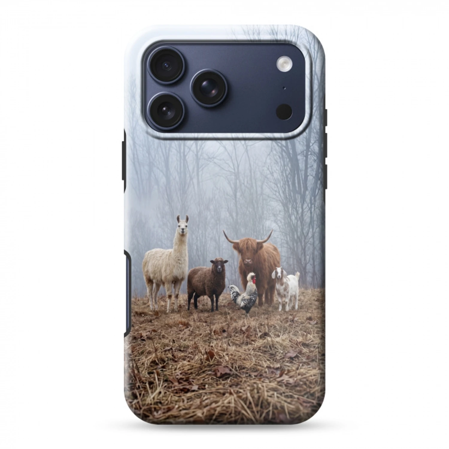 Boerderijdieren - Groep - Mist - Natuur - Rustiek Toughcase MagSafe Apple iPhone 17 Pro Max klein -3d