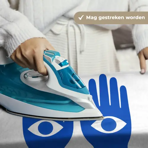 Handen - Twee - Ogen - Blauw Wandkleed katoen klein -sfeer9