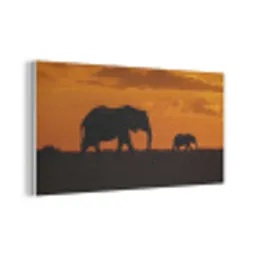 Olifanten - Savanne - Zonsondergang PET vilt middel -3d