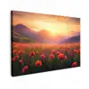 Landschap - Zonsondergang - Bloemenveld Tuinposter op houten frame 2 cm dik klein -3d