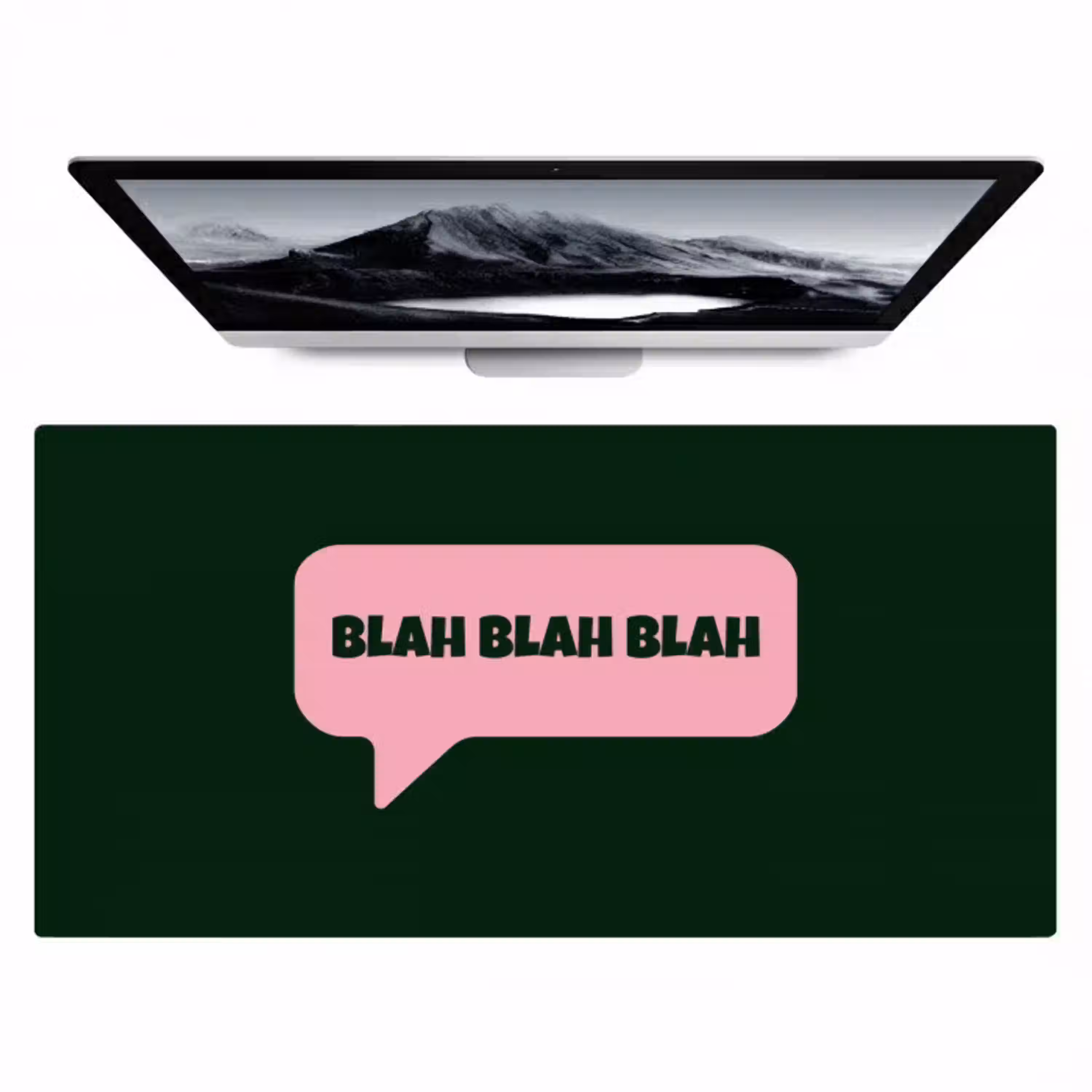 Tekstwolk - BLAH BLAH BLAH - Roze Muismat XXL klein -zzz3d
