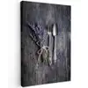 Lavendel - Lepel - Vork Tuinposter op houten frame 2 cm dik middel -3d