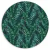 Palmbladeren - Blauw - Tint - Zwart Wandcirkel kunststof plaat 5mm dik klein 188 -3d