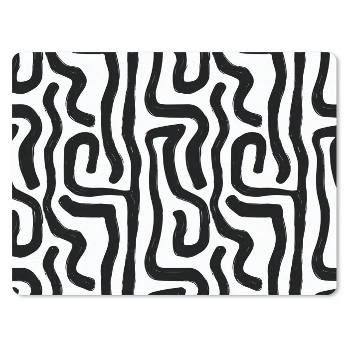 Modern - Lijnen - Zwart muismat rubber klein 262 -3d