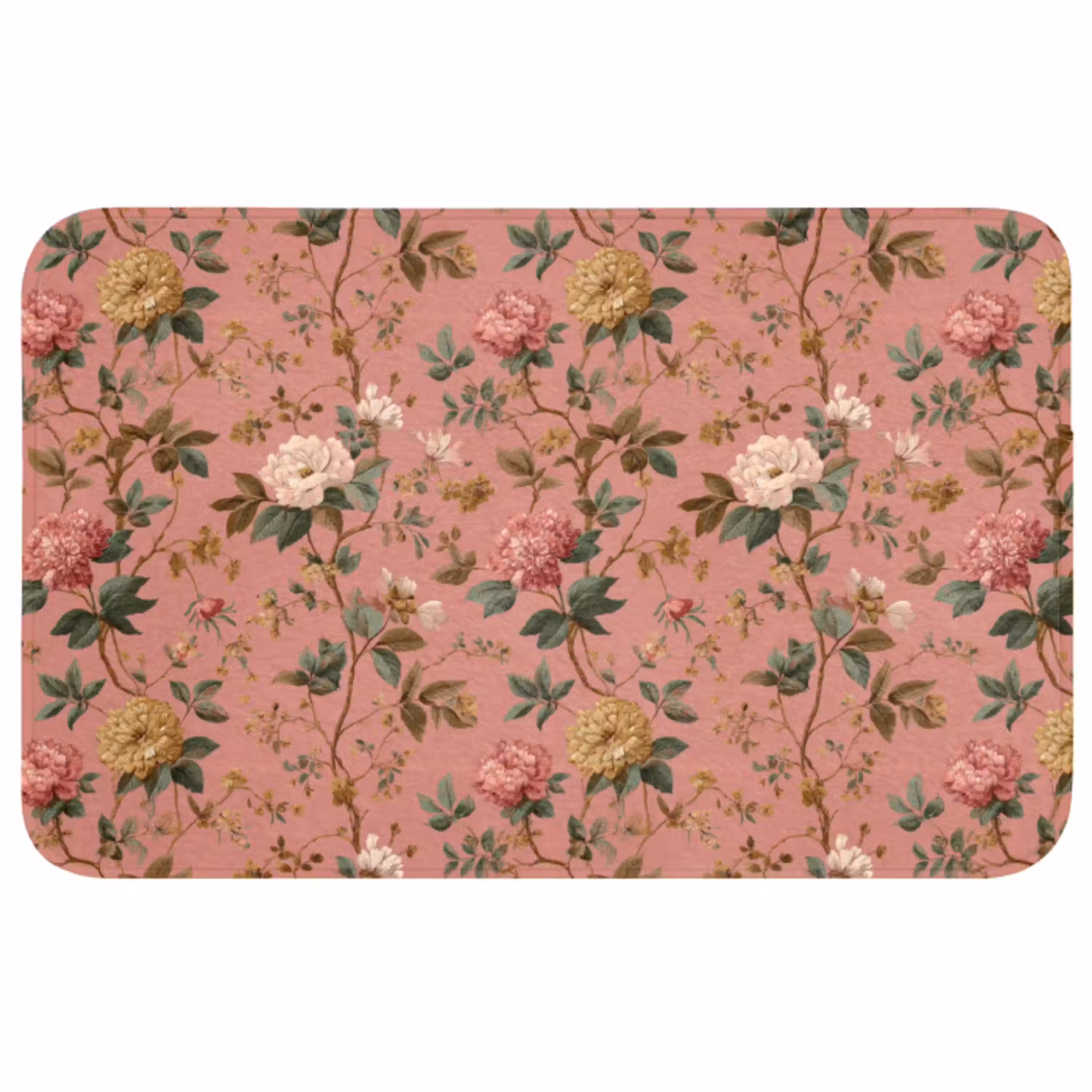 Klassiek - Botanisch - Roze Badmat middel 997 -3d