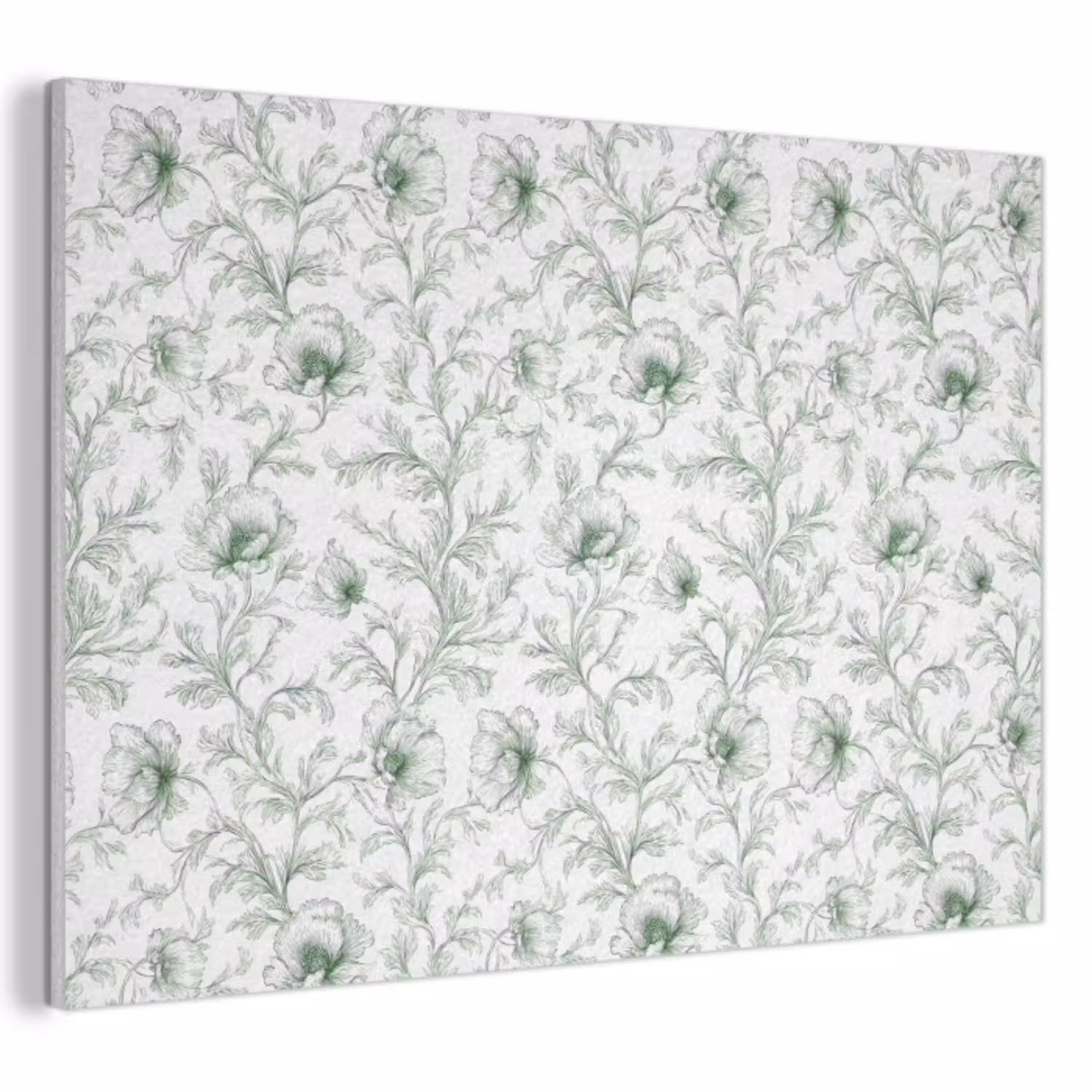Bloemen - Getekend - Groen PET vilt klein 837 -3d