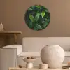 Bladeren - Regendruppels - Licht - Groen Akoestische PET Vilt - Rond klein -sfeer1