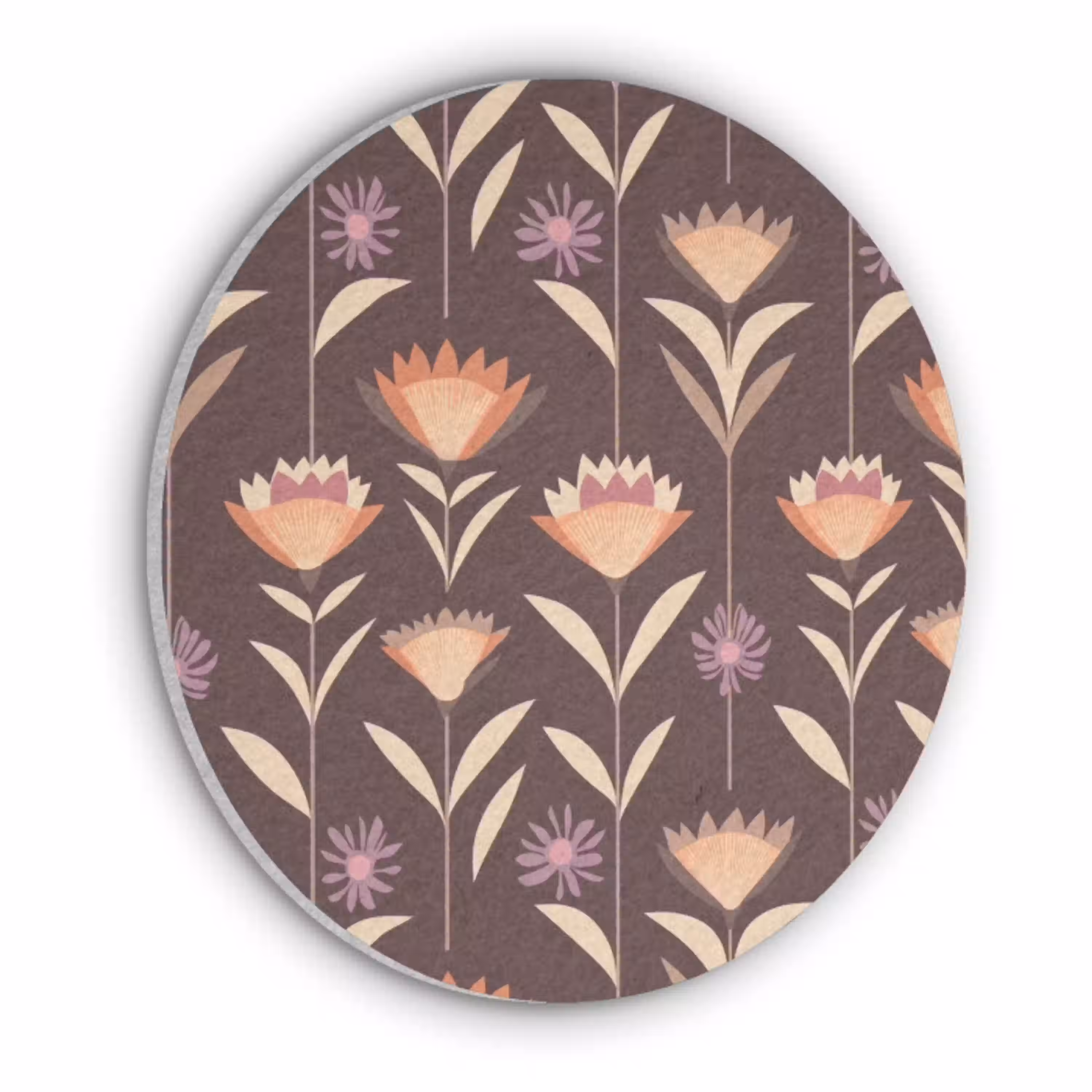 Elegant - Retro - Bruin Akoestische PET Vilt - Rond klein 838 -3d