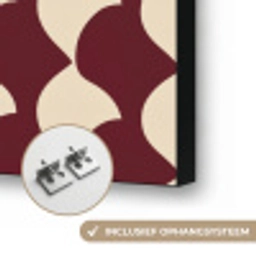 Rood - Tegelpatroon - Crème Textielframe zwart klein 947 -USP_ophangsysteemNL