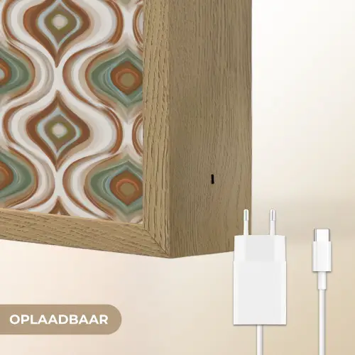 Motief - Patroon - Kleurrijk Light Box met batterij (Wandlamp) middel 907 -USP_websiteoplaadbaarNL