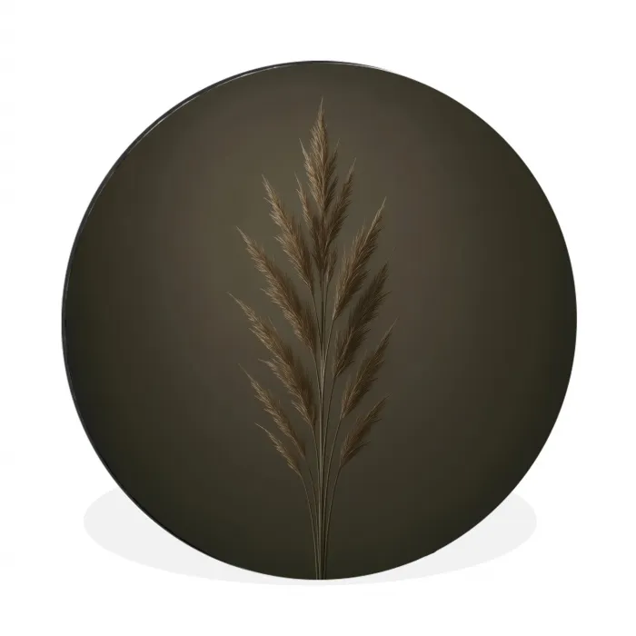 Tak - Pluimgras - Donkerbruin Wandcirkel aluminium klein -3d