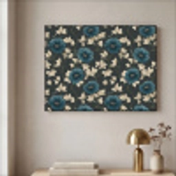 Botanisch - Bloemen - Blauw Textielframe zwart klein 947 -sfeer2