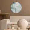 Verf - Moderne kunst - Abstract - Grijs Akoestische PET Vilt - Rond klein -sfeer1