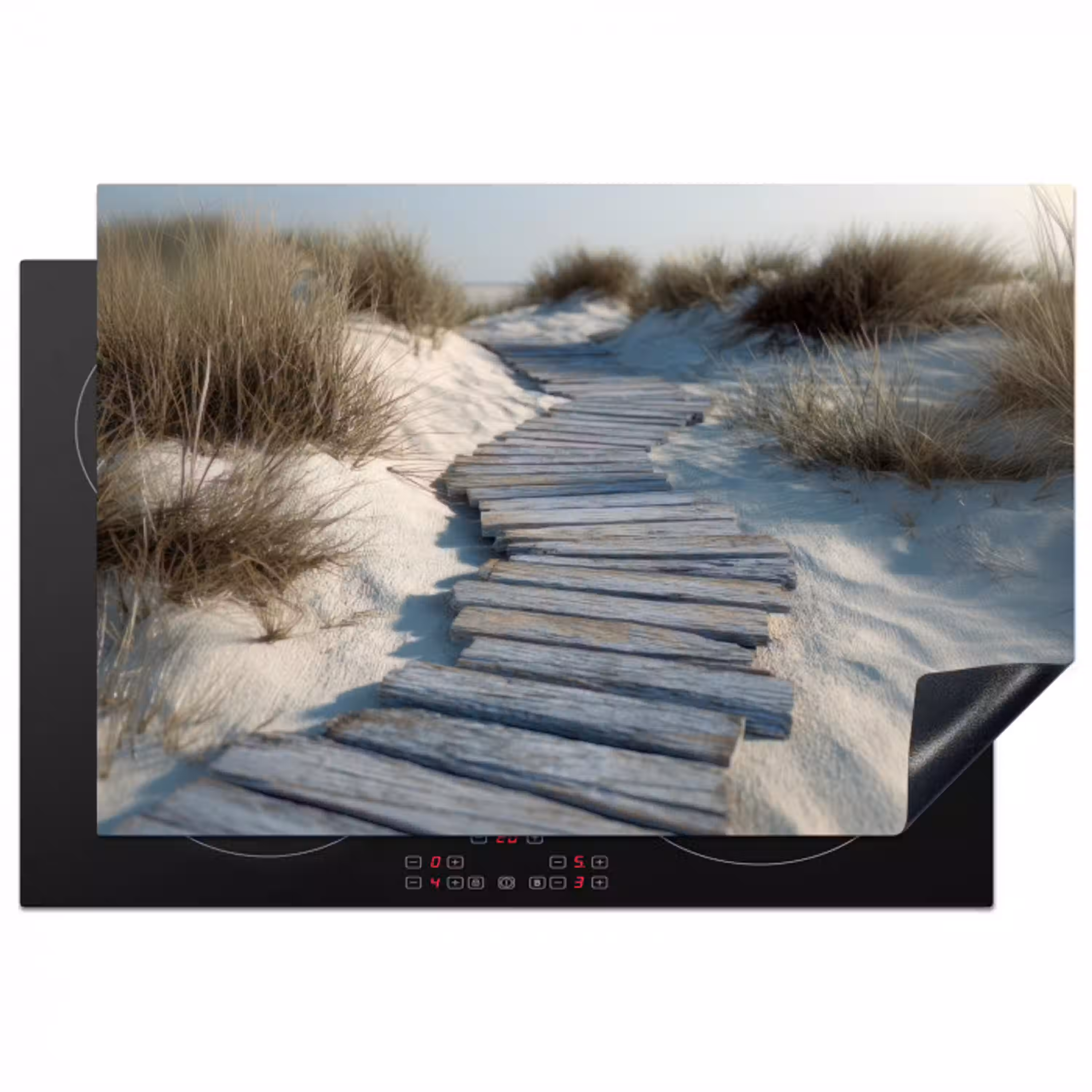 Pad - Planken - Duinen - Gras Inductie beschermer vinyl 3mm klein -3d
