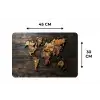 Wereldkaart -  Hout - Mozaïek Placemat vinyl groot -specs