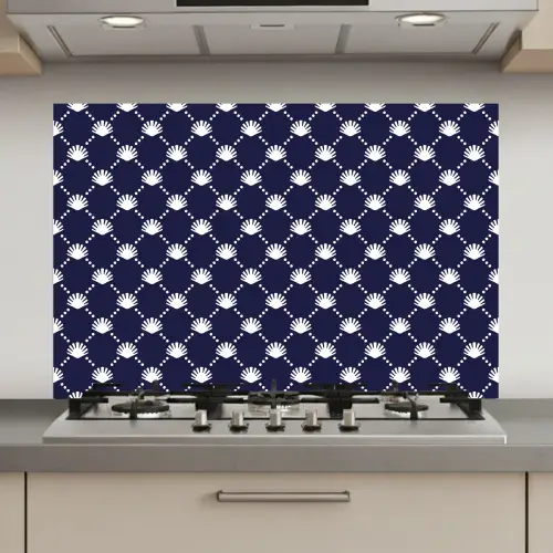 Oceaan - Schelp - Blauw - Wit keuken achterwand spatscherm klein 900 -3d_website