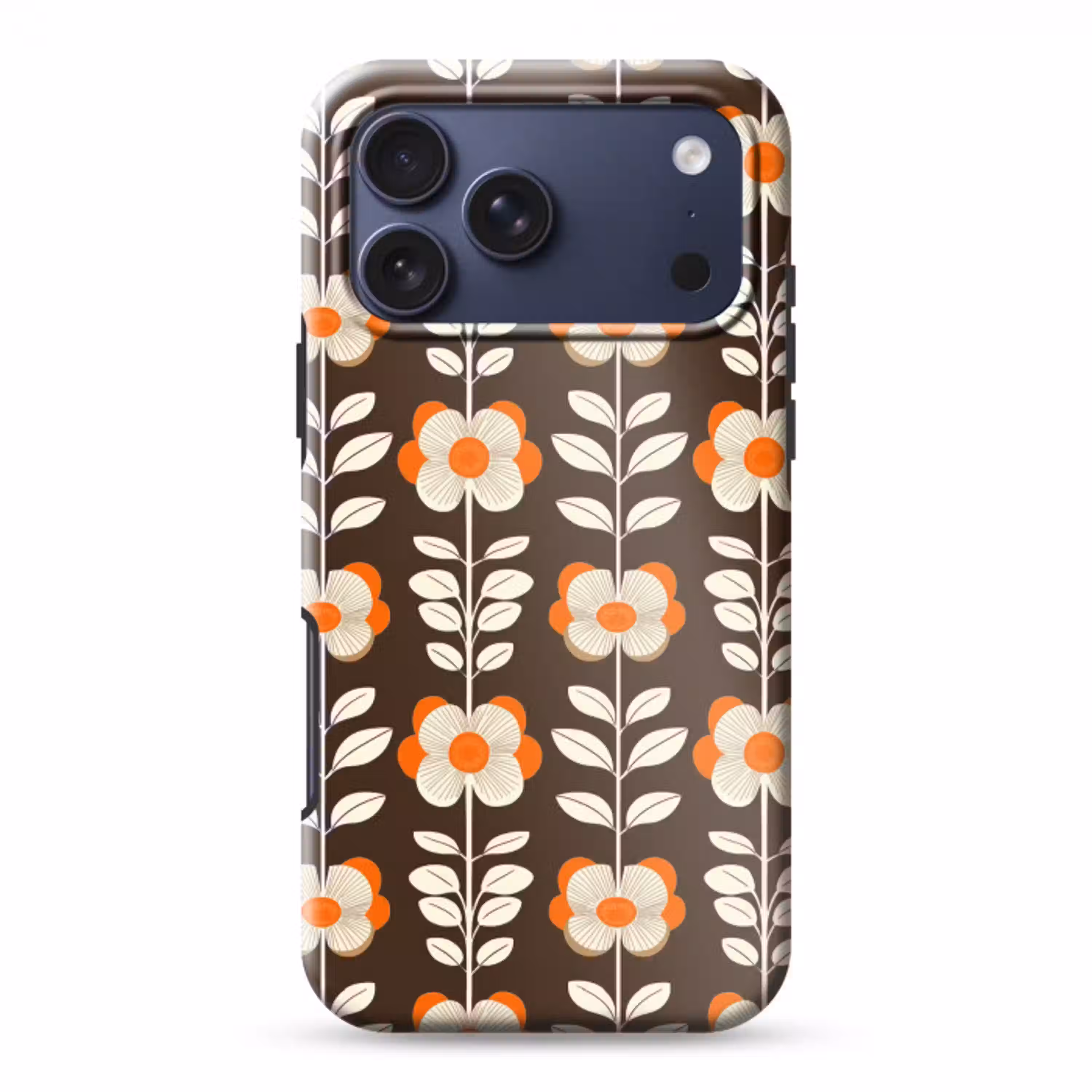 Bloemen - Retro - Bruin Toughcase MagSafe Apple iPhone 17 Pro Max klein 1019 -3d