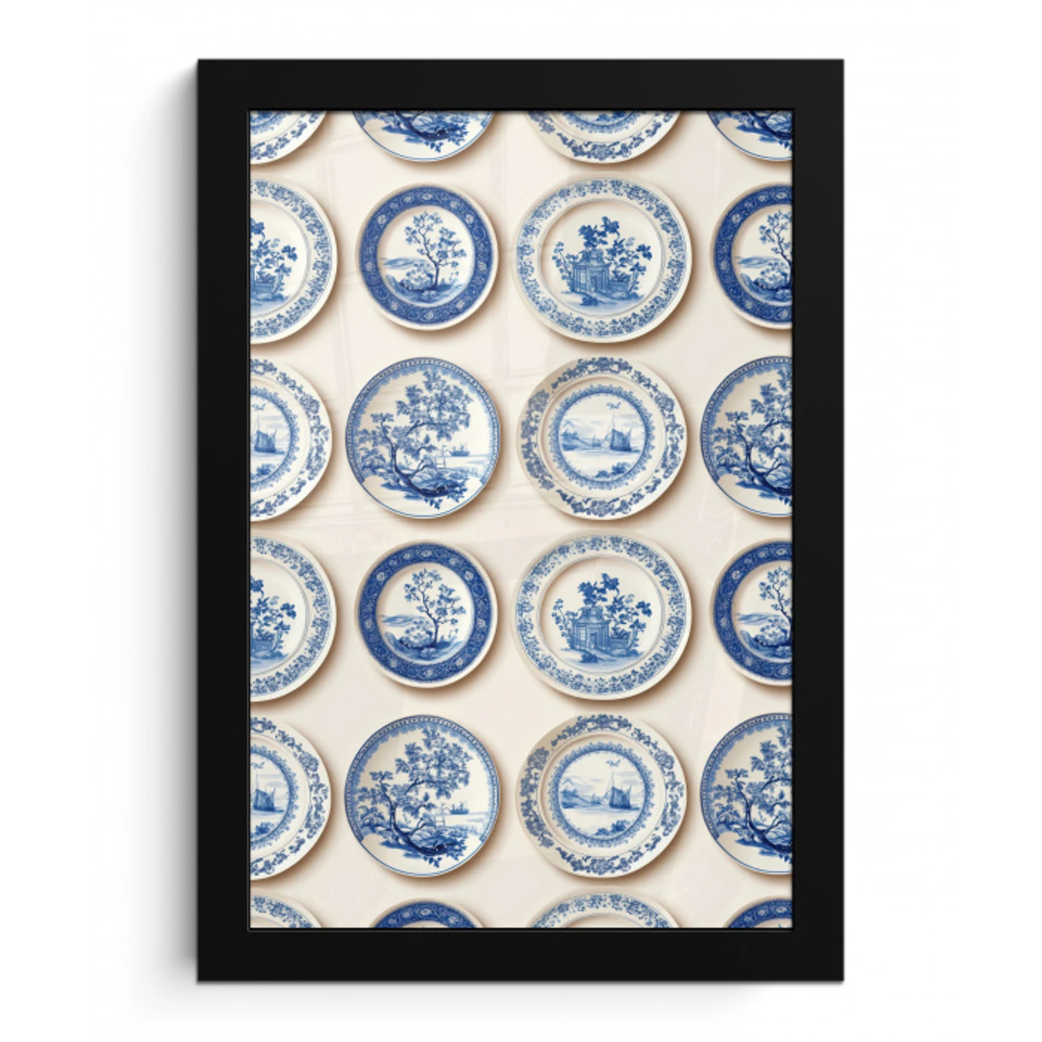 Borden - Bomen - Planten - Blauw fotolijst zwart zonder passe partout klein 224 -3d