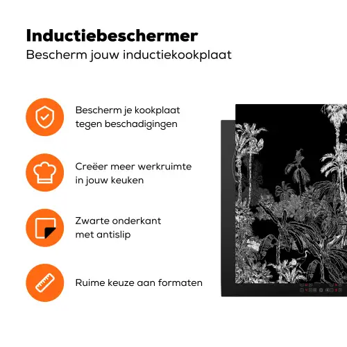 Bladeren -  Inductie beschermer - Bomen - Inductie mat - Jungle Inductie beschermer vinyl 3mm groot -zzzzzzz-td-ups